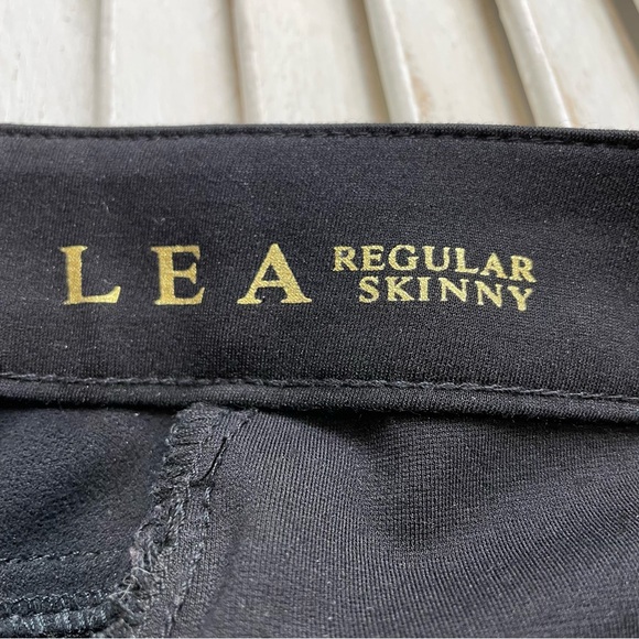 Point Zero Nicole Benisti Pants Womens 27 Black Moto Faux Leather Panel - Picture 10 of 14